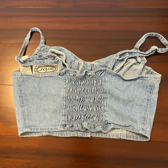 RARE FIND! BONJOUR JEAN BRA CROP TOP VINTAGE 90s S - Picture 2 of 3